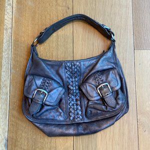 Junior Drake Pewter Metallic Leather Purse - EUC!